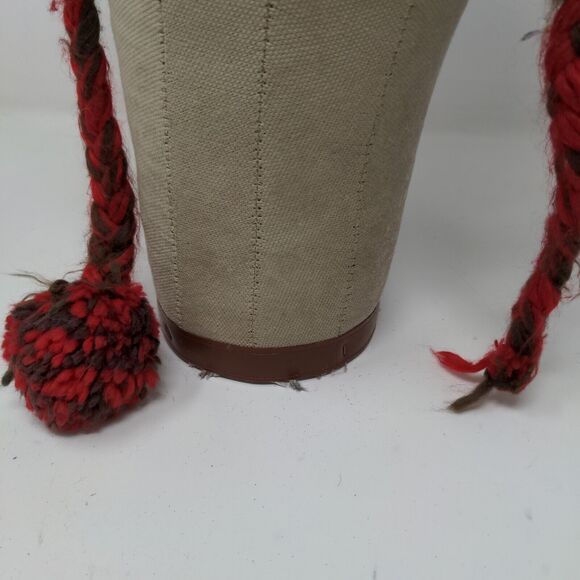 Toffee Apple Boys Sock Monkey Beanie Hat Gray Red 2013 Ear Flaps - Picture 4 of 11